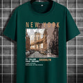 ' NEW YORK 'Creative Print Summer Casual T-Shirt Short Sleeve For Men, Sporty Leisure Style, Fashion Crew Neck Top For Daily Wear
