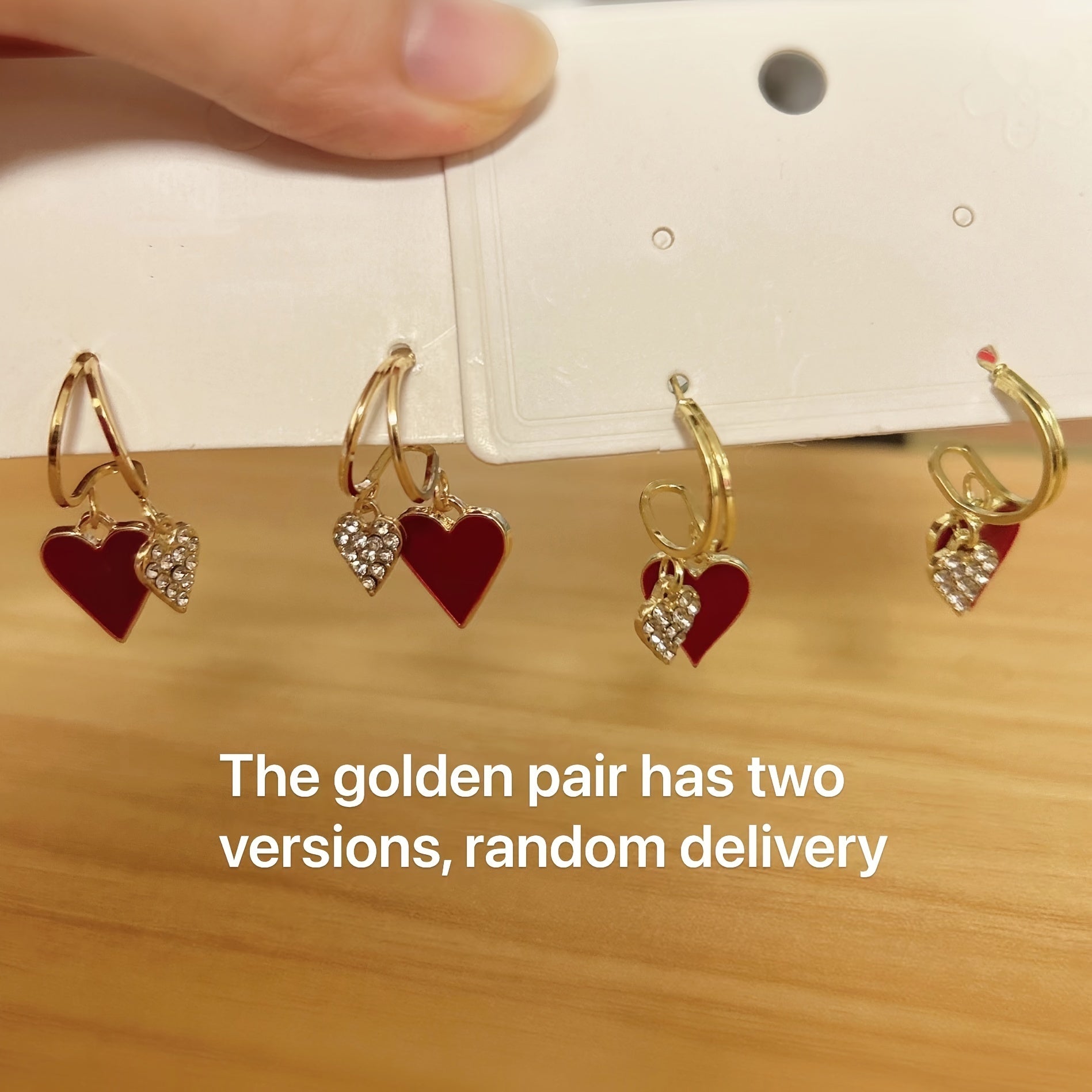 1 Pair of Stylish Retro Red Double Heart-Shaped Pendant Earrings, Elegant Alloy And Stainless Steel Ear Pin Design, Versatile And Easy to Wear, Can Be Matched with Any Outfit